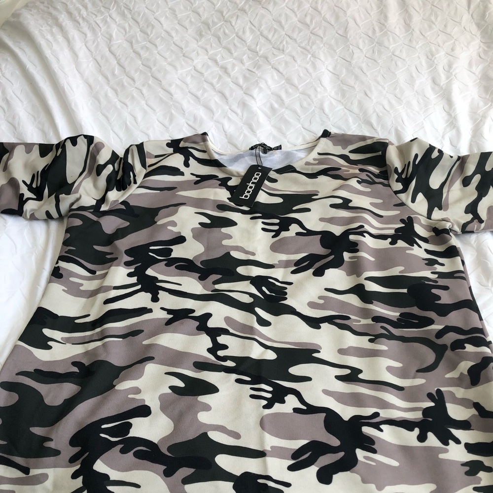 Plus size long sleeve camo dress